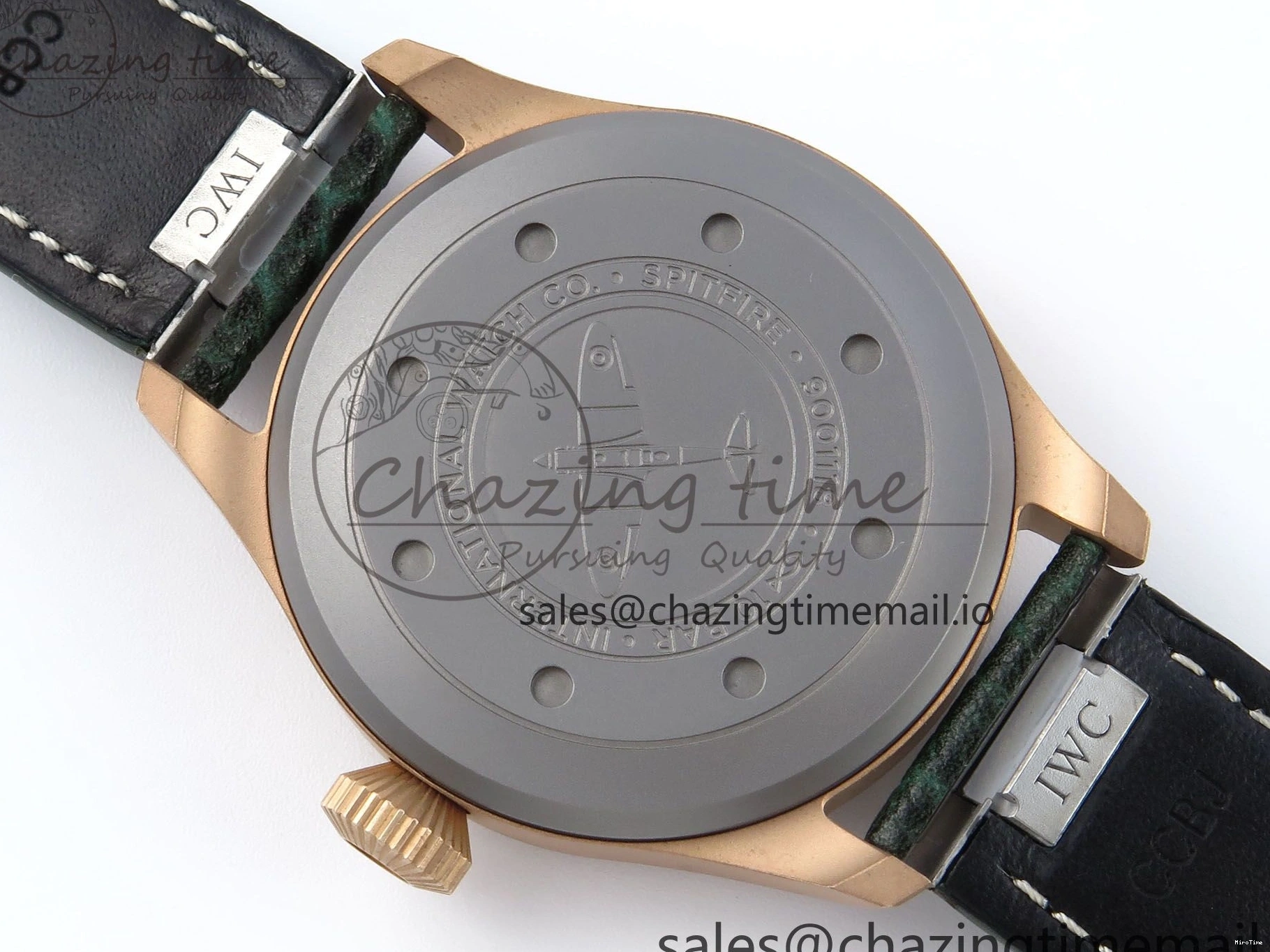 MIROTIME 0505 Durable Big Pilot IW329702 M+F 1:1 Best Edition Green Dial on Green Leather Strap MY 7006